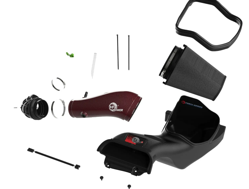 Track Series Red Kevlar Carbon Fiber Cold Air Intake System w/ Black Pro 5R Filter