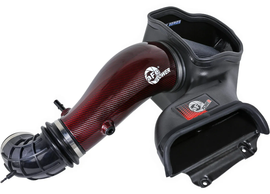 Track Series Red Kevlar Carbon Fiber Cold Air Intake System w/ Black Pro 5R Filter