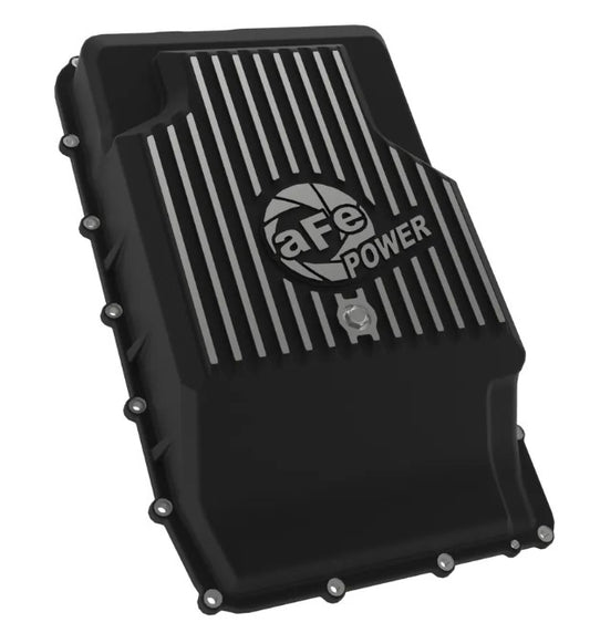 aFe POWER Pro Series Transmission Pan Black w/ Machined Fins