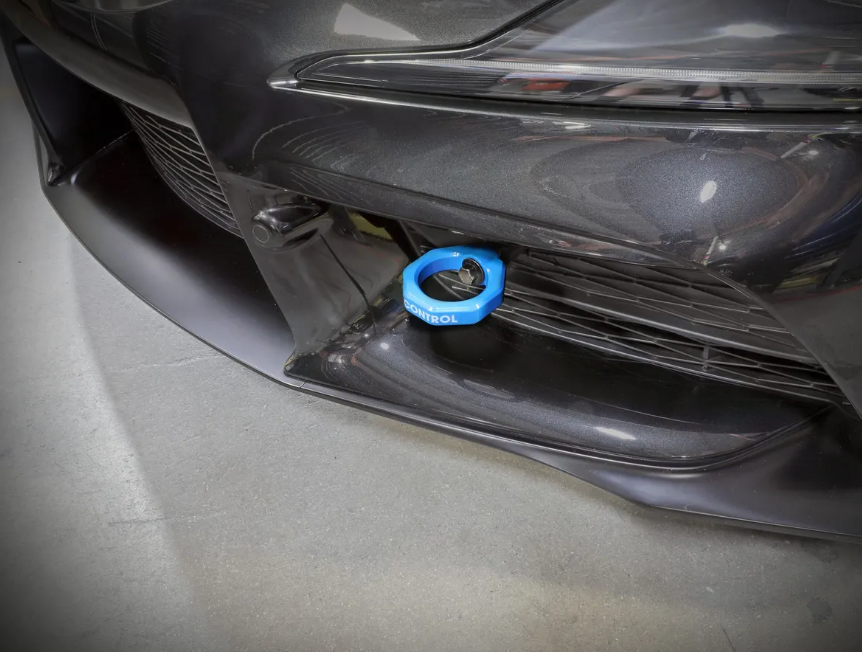 aFe CONTROL Front Tow Hook - Blue