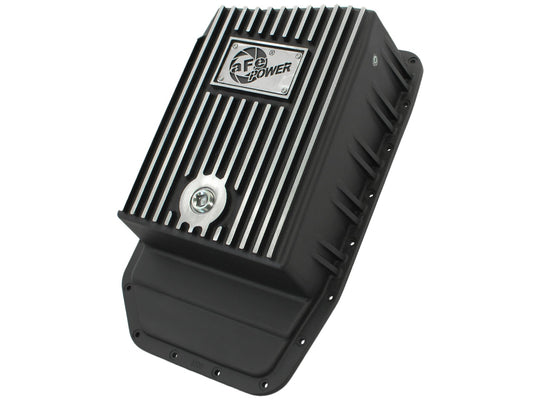 aFe POWER Pro Series Transmission Pan Black w/ Machined Fins