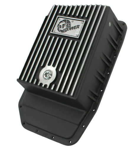 aFe POWER Pro Series Transmission Pan Black w/ Machined Fins