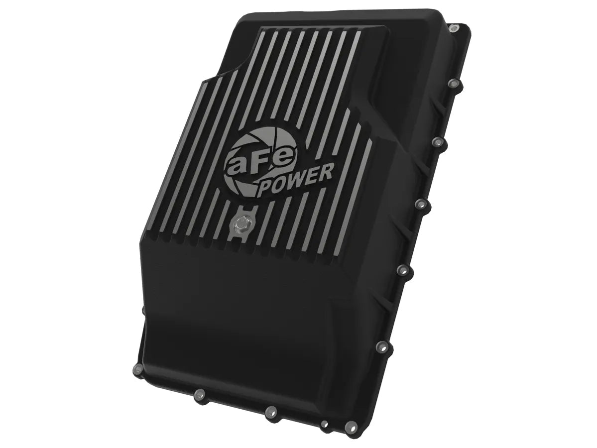 aFe POWER Pro Series Transmission Pan Black w/ Machined Fins