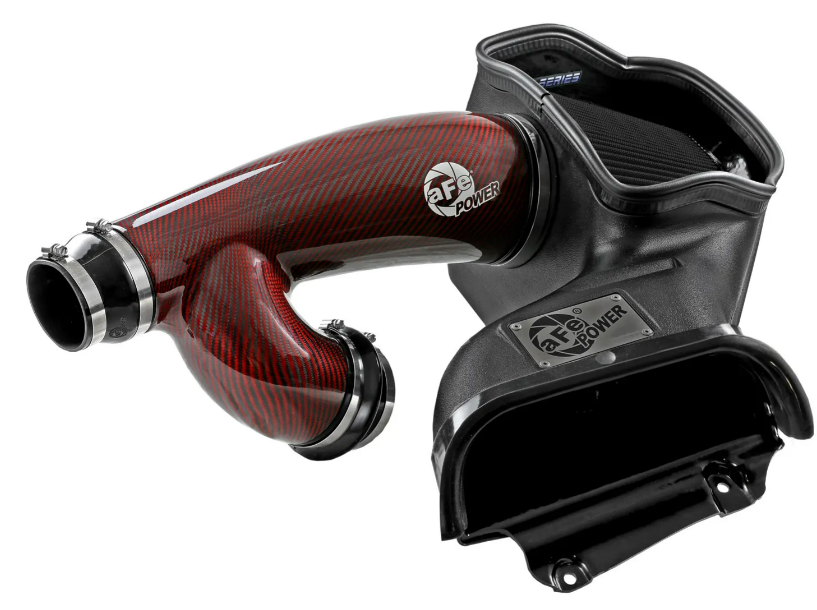 Track Series Red Kevlar Carbon Fiber Cold Air Intake System w/ Black Pro 5R Filter