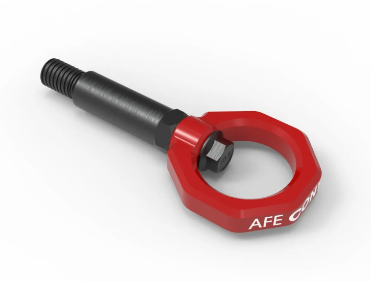 aFe CONTROL Front Tow Hook - Red