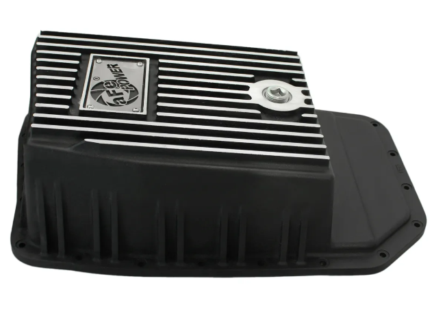 aFe POWER Pro Series Transmission Pan Black w/ Machined Fins